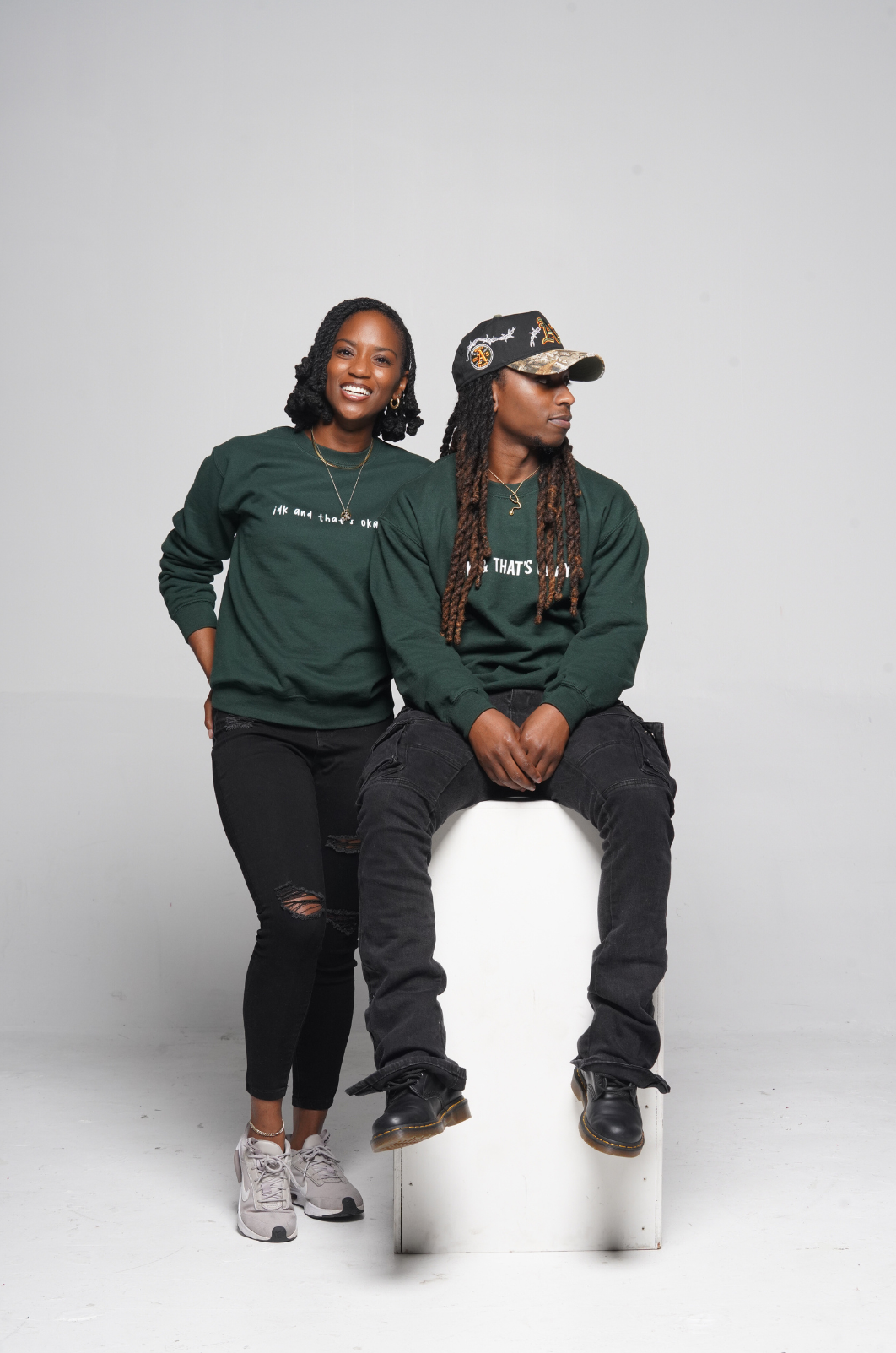 IDK + THAT'S OKAY Hunter Green Crew