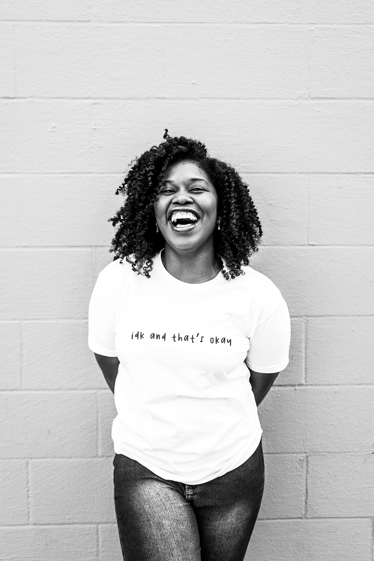 idk and that's okay script print tshirt