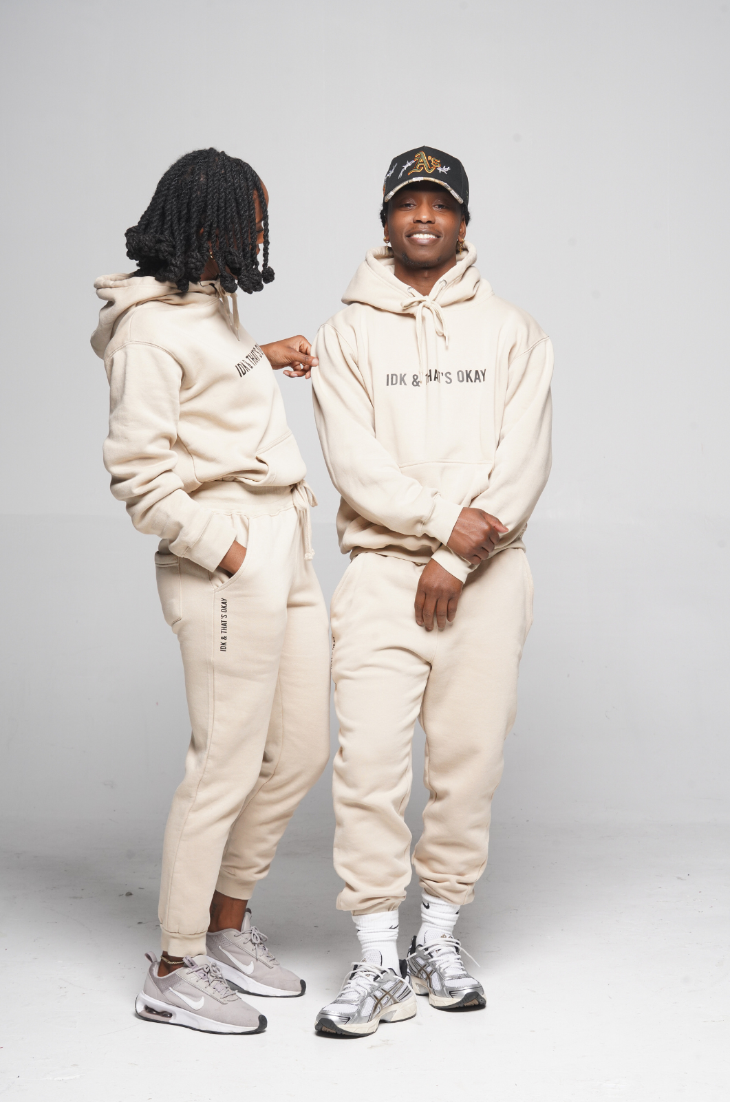 Beige IDK + THAT'S OKAY Jogger Set